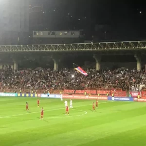 Дрон с флагом Арцаха появился над полем во время матча Армения - Хорватия