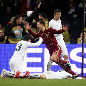 Словения — Россия — 1:0, как Россия не попала на ЧМ-2010 по футболу, судейский скандал, причины