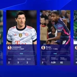 Левандовски, Беллингем, Алле и Нкунку претендуют на звание лучшего игрока недели в Лиге чемпионов